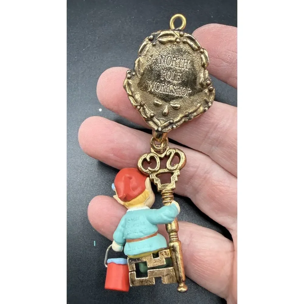 Enesco Santa's Key Man Ornament 2 Year Production No Box Rare -LO17